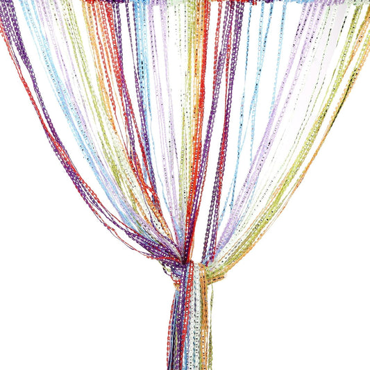 210762 - VIDILLO Perde Muri me Rruaza 100x200cm, Ndarëse Dhomash me Shkëlqim, Dekorim për Dyqan, Kafene, Restorant, Side Mizash për Dasma, Ngjyra e Bardhë Perle