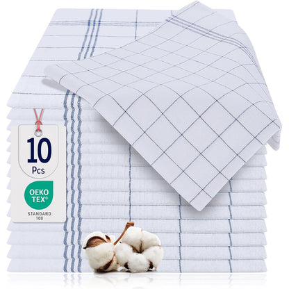 224242 - BARBONS - Peshqirët e kuzhinës, set me 10 copë - Pambuk, 50x70 cm - I çertifikuar Oeko-TEX - Blu