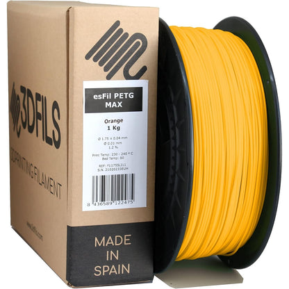 273645 - 3DFILS - Filamenti PETG portokalli për printim 3D (1.75 mm/1 kg, portokalli)