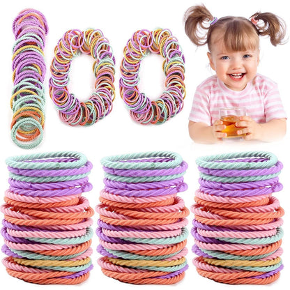 318921 - Candygirl Lidhëse flokësh 100 copë për fëmijë, shirita elastikë flokësh prej pambuku, aksesorë flokësh për vajza