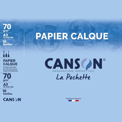 309127 - CANSON - Pako me 10 fletë letre gjurmuese A3 - 70g/m²