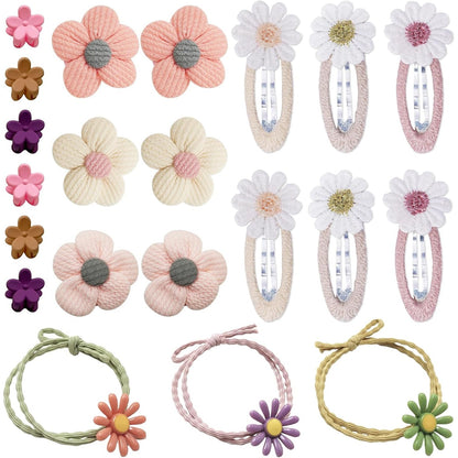 306902 - SET KAPËSE FLOKËSH ME LUJE – 21 pjesë, kapëse flokësh prej pëlhure për vajza