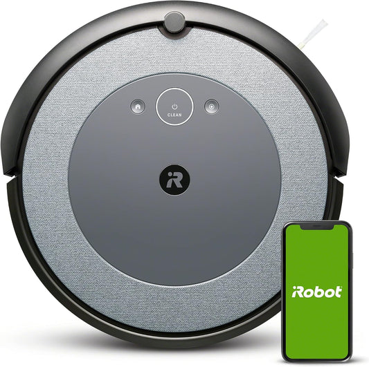 118025 - iROBOT Roomba I3152 - Fshesë Robotike me Lidhje Korrenti, me Dy Furça Gome për Shumë Sipërfaqe, Kompatibile me Asistentin Zanor, me Teknologji Shtypi, Ngjyra Gri/Blu