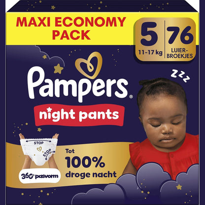 289556 - PAMPERS Pantallona Night, Madhësia 5, 76 pelena, 11-17 kg