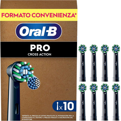 271313 - ORAL-B Koka Zëvendësuese Pro Cross Action të Zeza për Furçën Elektrike të Dhëmbëve PRO, Pako me 10 Koka Zëvendësuese
