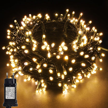 203078 - YOSION Kabllo LED 13M me Ngjyrë Jeshile të Errët, Dritë xixëllonjeje për Krishtlindje me 12 Funksione dhe 100 LED, E Bardhë e Ngrohtë - Ideale për Festat e Ditëlindjeve dhe Krishtlindjeve