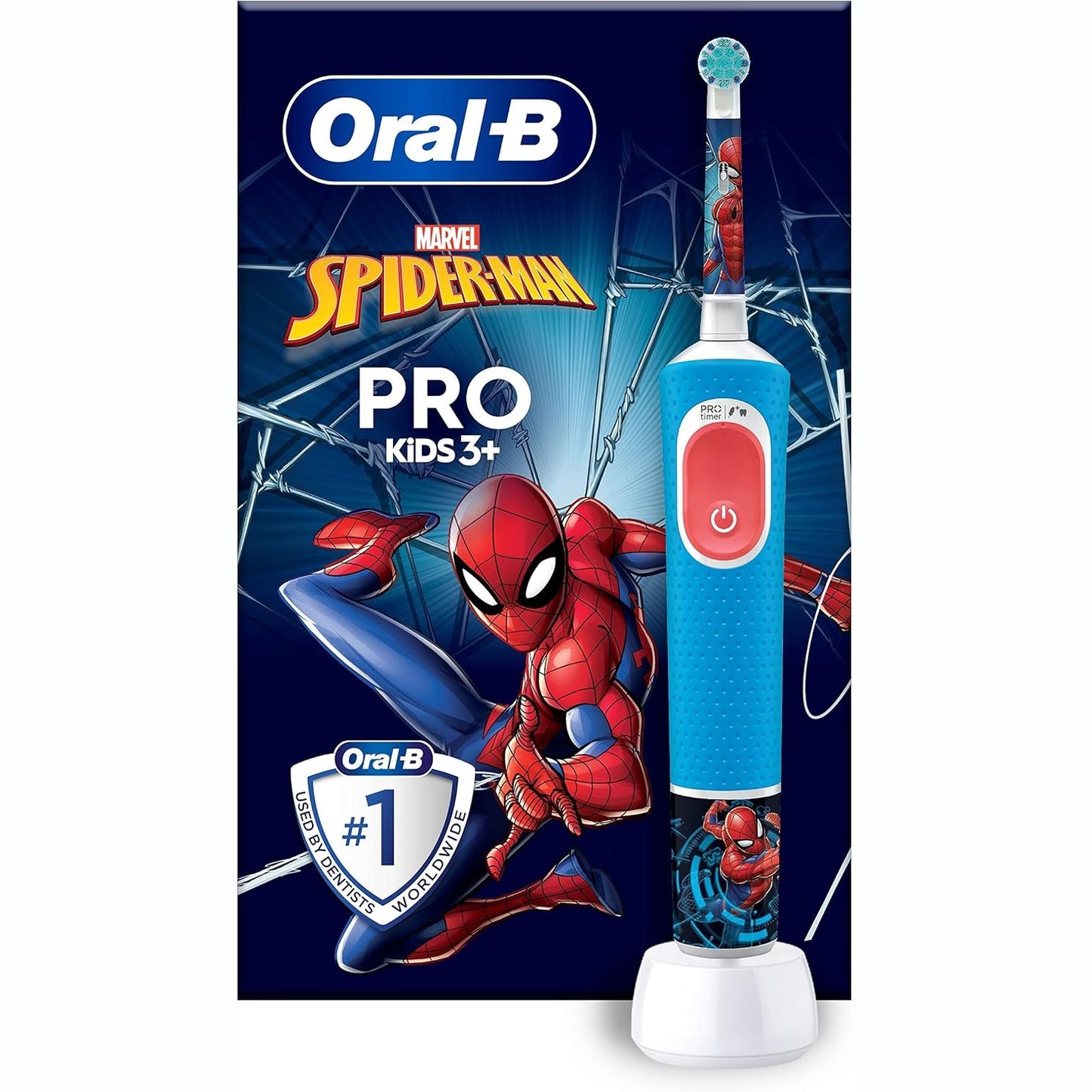 321172 - ORAL-B Furçë dhëmbësh elektrike e rikarikueshme Pro Kids Marvel Spiderman, 1 kokë furçe, për fëmijë 3 vjeç e lart