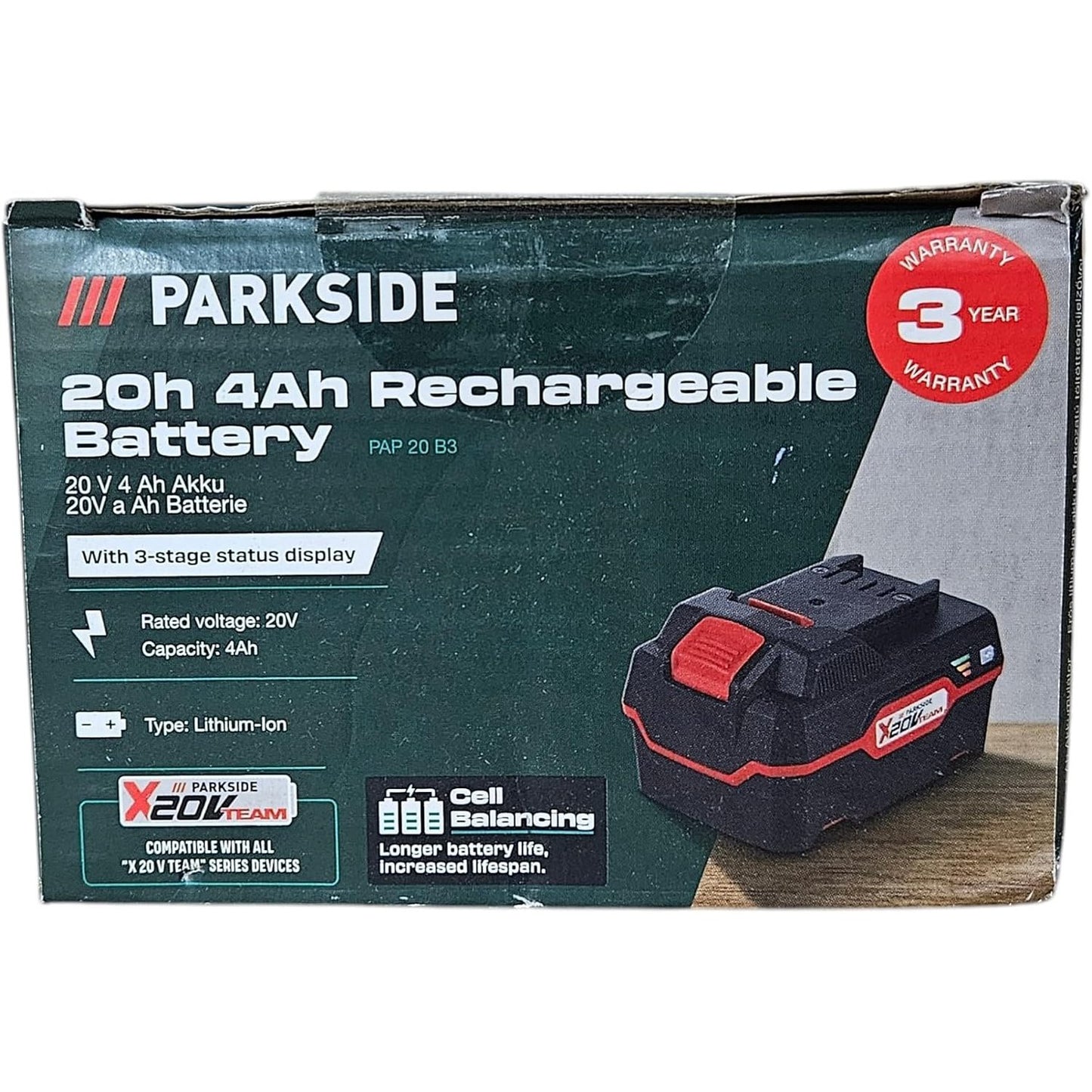 266414 - Bateri litium-jon 20V, seria Parkside XTEAM 4Ah