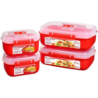 251470 - SET ENESH PËR RUJTJEN E USHQIMIT SISTEMA, 4 ENË DREJTKËNDËSHE ME KAPAKË (2 X 1.25 L + 2 X 525 ML), PA BPA