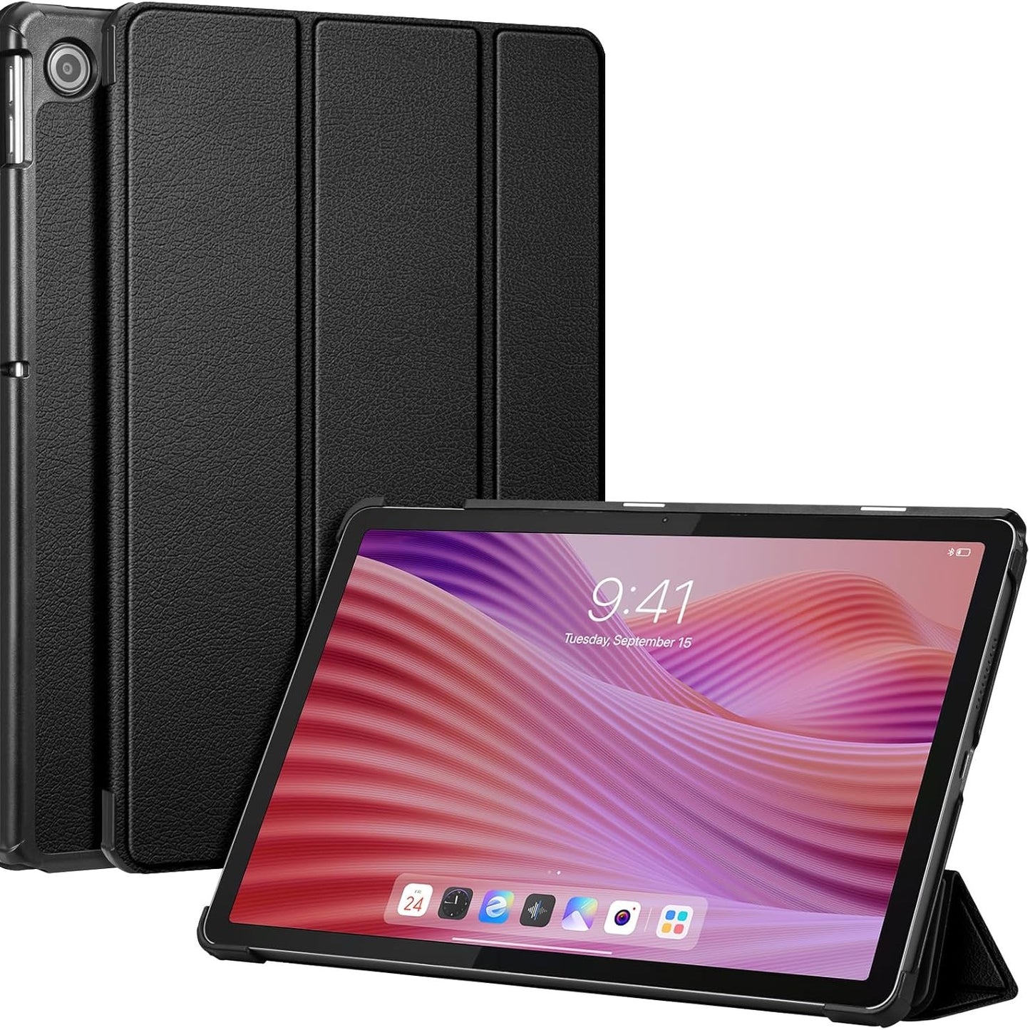 277246 - FINTIE Mbrojtëse për Lenovo Tab 10.1 inç 2025 (TB-311FU / TB-311XU), Mbrojtëse Ultra e Hollë prej Lëkure Artificiale me Funksion Automatik Gjumë/Zgjim dhe Mbështetje, e Zezë