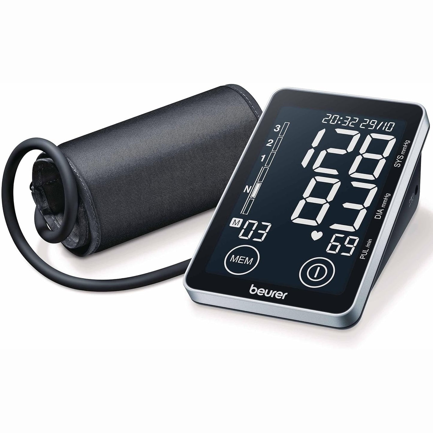 275040 - BEURER Monitor tensioni i gjakut BM 58 për krahun e sipërm me ndërfaqe USB, dy memorie përdoruesi për 60 lexime secila, zbulim të aritmisë, për perimetër të krahut prej 22-30 cm | 1 pako