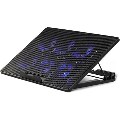 276659 - AMAZON BASICS Mbështetëse për Laptop me 6 Ventilatorë të Qetë, për Laptopë 12-17 inç, me Porta USB-A dhe USB-C, e Rregullueshme në Lartësi