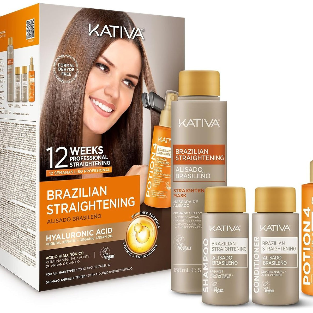 336429 - KATIVA - Kit brazilian për zbutjen, Acidi Hialuronik, 225 ml