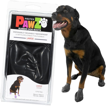 184450 - KRUUSE Botine për Qen, Pawz, ngjyrë e Zezë, Madhësi L, 10.2 cm, Pako 12 copë, Pesha 100g