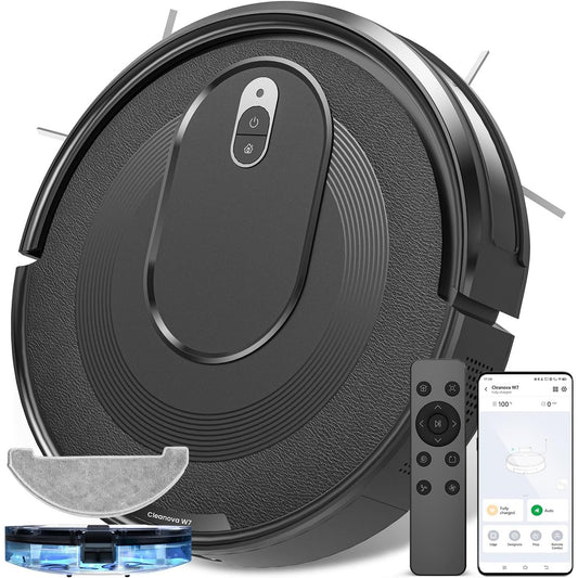 110014 - CLEANOVA W7 - Fshesë dyshemeje me korrent robot, 4000Pa, Depotizitë e ujit 3-në-1 elektrik, Kontrollues SIRI/APP/Alexa/IFTTT