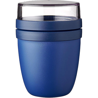 197132 - MEPAL Filxhani për Musli me Ndarje, Kapaciteti 500 ml + 200 ml, Material Plastik, i Përshtatshëm për Frigorifer, Mikrovalë dhe Lavastovilje - Blu e Ndezur