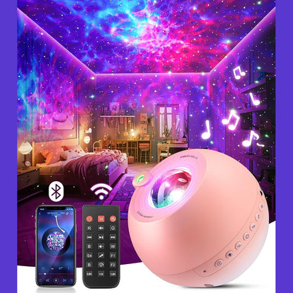 184159 - PIKOY Projektor Galaxy Llambë Lave me 15 Ngjyra dhe 15 Zhurma të Bardha, Bluetooth 4.0, Përshtatshëm për Moshat 5-11 Vjeç, Ideale si Dhuratë për Vajza, Djem dhe Fëmijë, Përshtatshëm për Ditëlindje dhe Dekor të Dhomës