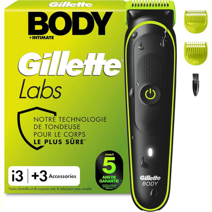 289671 - GILLETTE LABS Makinë prerëse për trupin + intim i3 për meshkuj, ngjyrë e zezë/e gjelbër