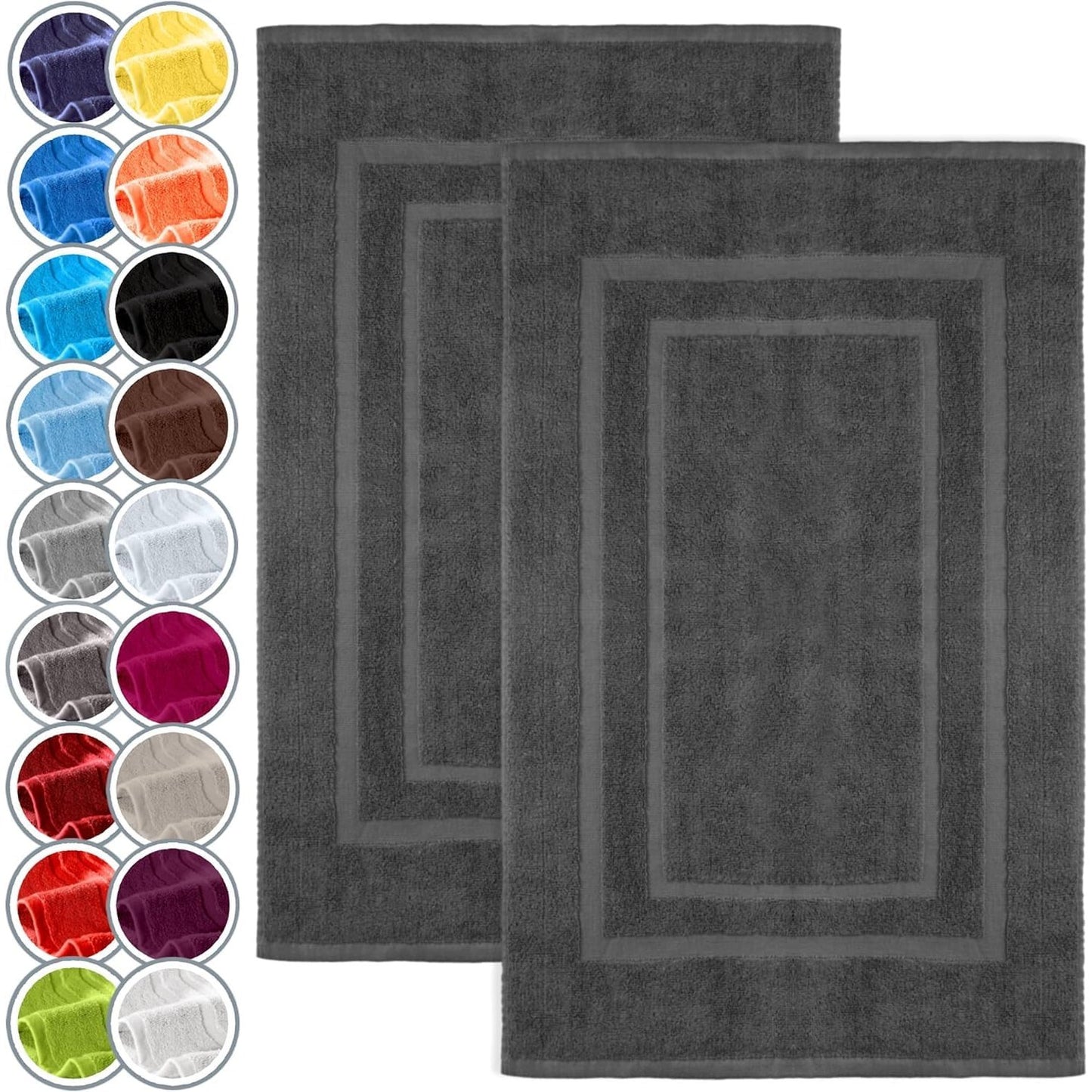 219427 - Pako me 2 dyshekë banjoje NatureMark | Cilësi Premium | 100% Pambuk | 50 x 80 cm | Dyshekë dushi, Ngjyra: Gri antracit