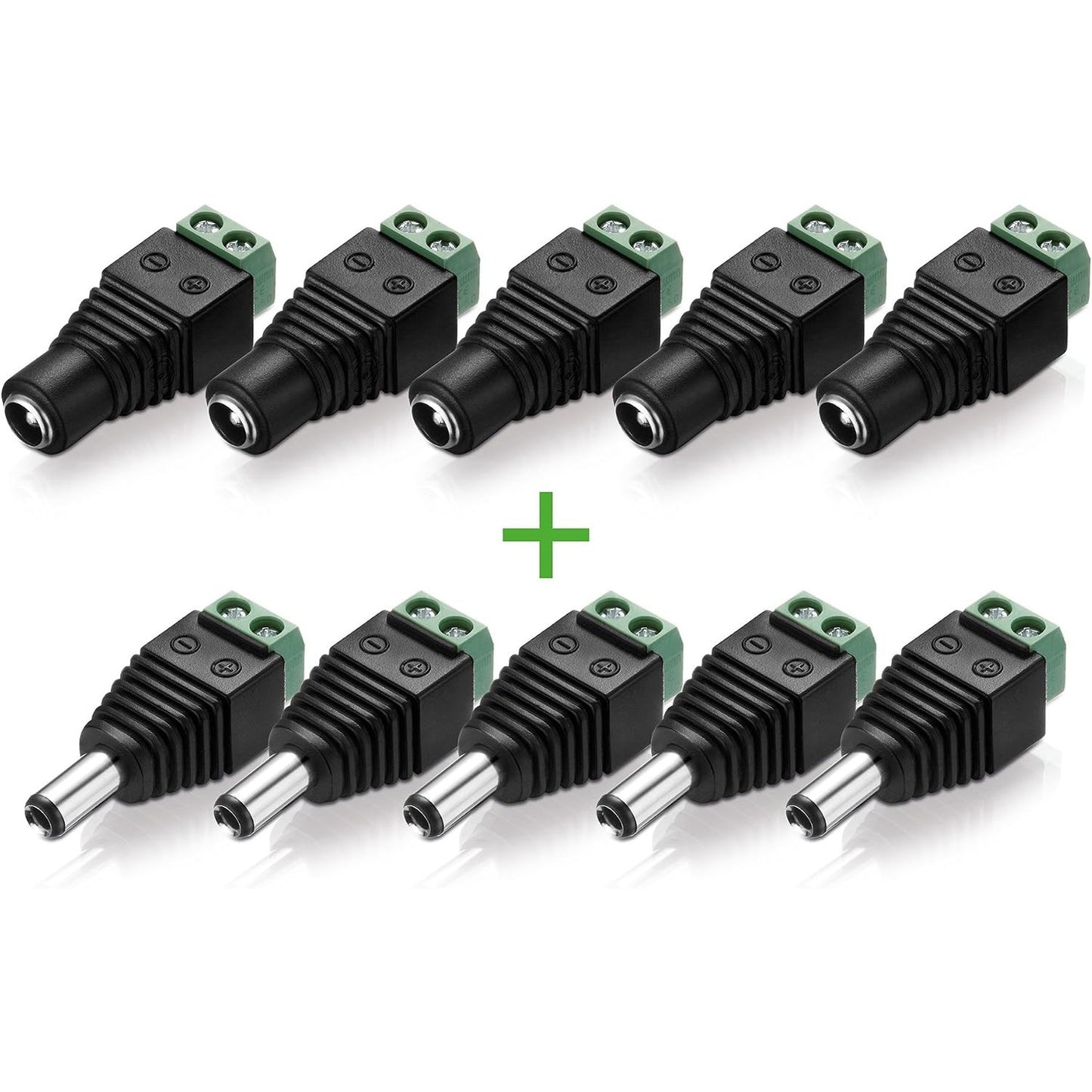 277071 - lidhje, adaptor rryme DC, spinë rryme DC 5.5 x 2.5 mm në bllok terminali dypolar (5x) + adaptor rryme DC prizë DC 5.5 x 2.5 mm në bllok terminali dypolar (5x)
