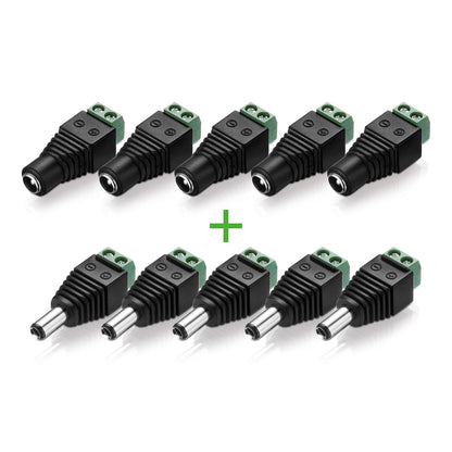 269338 - Lidhje, adaptor rryme DC 5.5 x 2.5 mm në bllok terminali dypolar (5x) + adaptor rryme DC prizë DC 5.5 x 2.5 mm në bllok terminali dypolar (5x)