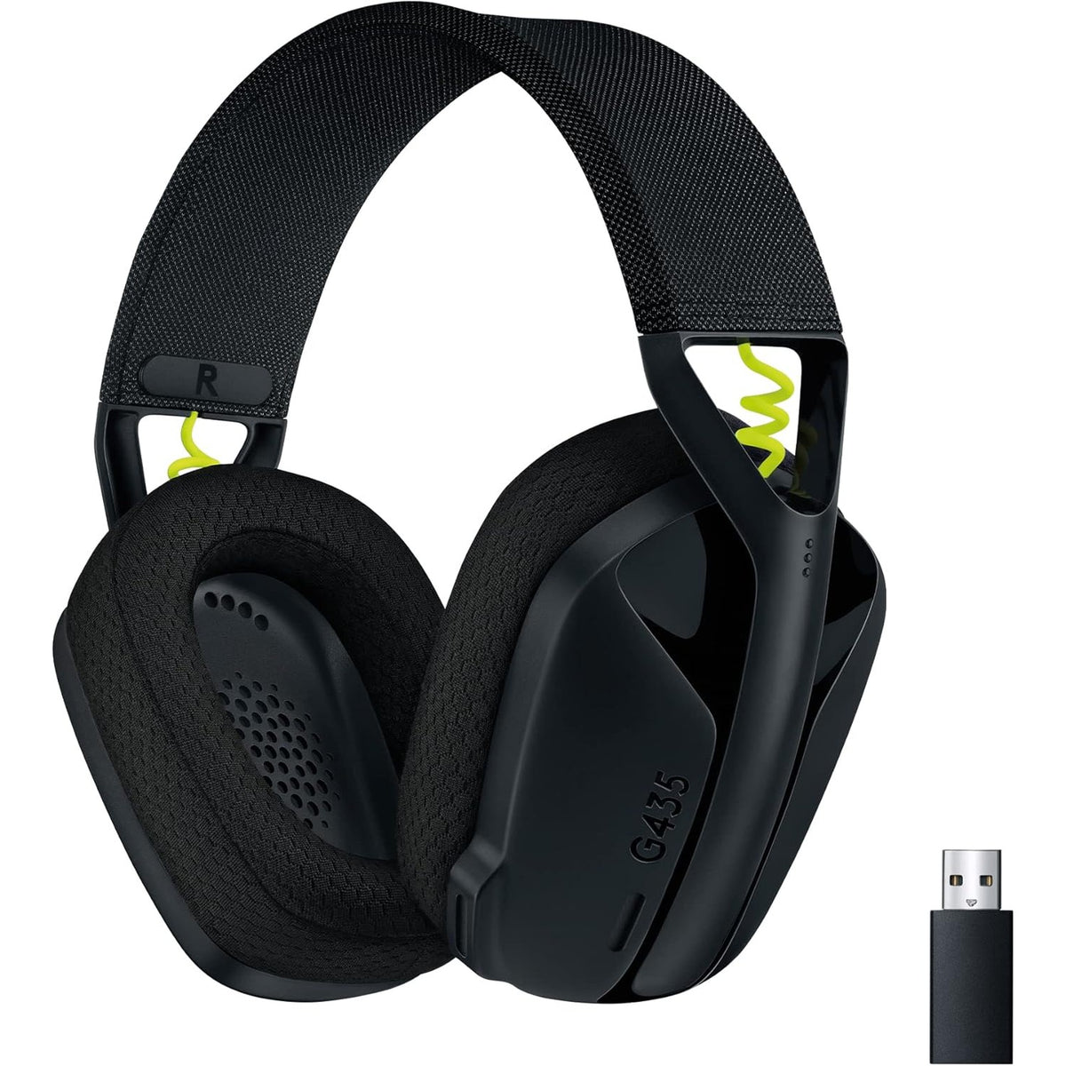 276323 - LOGITECH Kufje Pa Tel për Lojëra G G435 LIGHTSPEED + Bluetooth, të Lehta, Mikrofon të Integruar, Jetëgjatësi Baterie 18-Orë, të Përputhshme me Dolby Atmos, PC, PS4, PS5, Celular, Nintendo Switch dhe Switch 2 - E Zezë