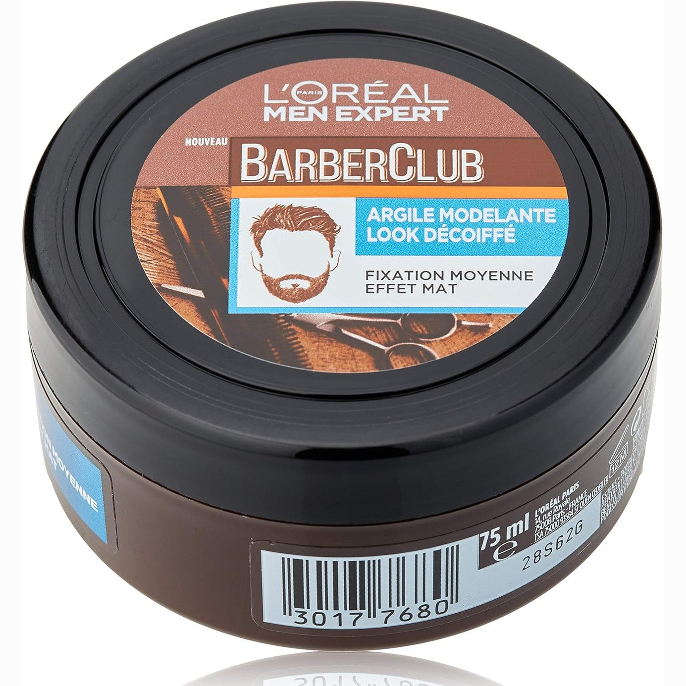 275925 - L'ORÉAL MEN EXPERT - BarberClub - Argjilë Skulpturuese me Look të Çrregullt - Fiksim i Mesëm dhe Përfundim Mat - 75 ml