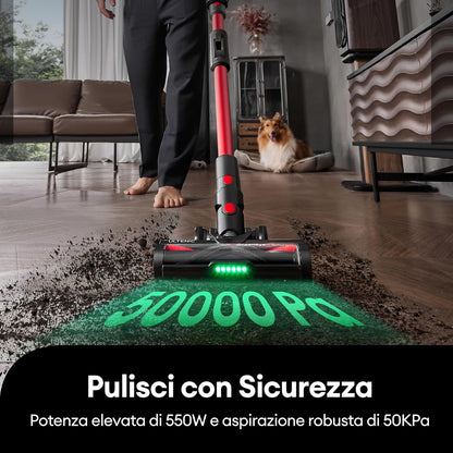 84134 - ULTENIC U16 Flex Fshesë pa Tel, Fuqia 50Kpa/550W, Kohëzgjatje Pune 60 Minuta, Tub Fleksibël, Përshtatet për Pastrim Qilimash dhe Qimeve të Kafshëve shtëpiake