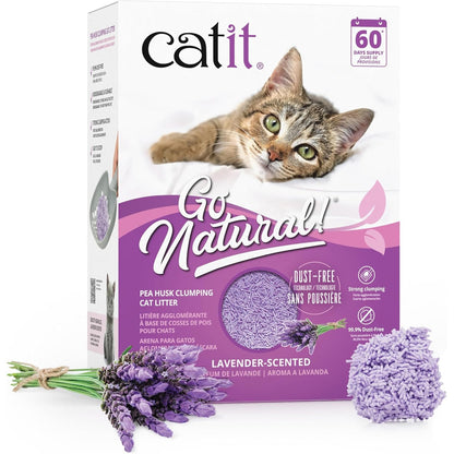 223896 - Catit Go Natural Plehra për Mace me Aromë Livandoje, 5.6 kg (2 x 2.8 kg), Deodorizuese, pa Pluhur 99.9%, Grumbullim të Shpejtë
