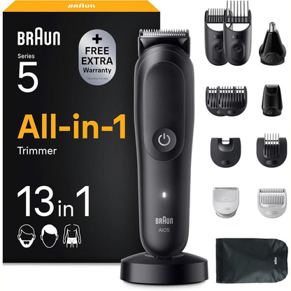 335821 - BRAUN Makinë rroje elektrike Series 5 Gjithçka-në-Një, aksesorë AIO5565, e zezë