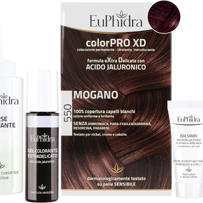 312399 - EUPHIDRA ColorPro XD 550, Mahagoni, Ngjyrë e Përhershme me Acid Hialuronik, Hidraton Thellë, 100ml