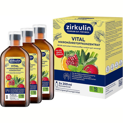 316150 - ZIRKULIN Koncentrat Mikronutrientësh 3x200ml, furnizim 60-ditor, 66 substanca jetësore