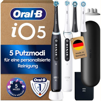 289403 - ORAL-B Furça dhëmbësh elektrike iO 5N - Të zeza dhe të bardha, pako me 2 copë