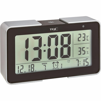 217823 - TFA DOSTMANN MELODY ORË ALARMI ME RADIO, 60.2540.01, TONE TË NDYSHME ALARMI, DIMENSIONE 14 X 4 X 8 CM, E ZEZË/ARGJEND, PLASTIK, GJATËSIA 134 X GJERËSIA 36 X LARTËSIA 78 MM