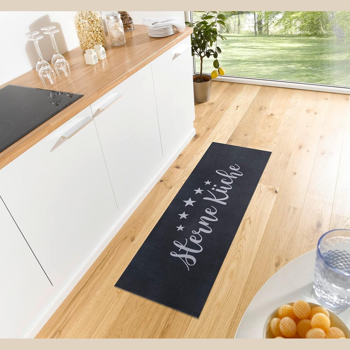 167255 - HANSE HOME - Rrip Kuzhine 'Cook & Clean', Qilim jo-rrëshqitës me Motiv Ylli, e lehtë për Mirëmbajtje, Adekuat për Kuzhinë, Korridor, Hyrje, Dhomë Ngrenie - Madhësia 50x150cm