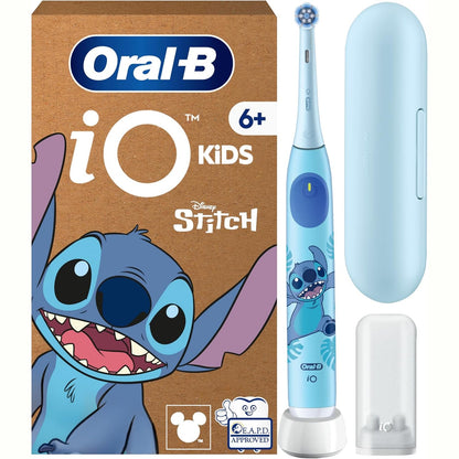 271103 - ORAL-B Furçë dhëmbësh elektrike e rikarikueshme iO Kids 6+, 1 kokë furçe, blu - Disney Stitch, për moshat 6 vjeç e lart, e butë për mishrat e dhëmbëve