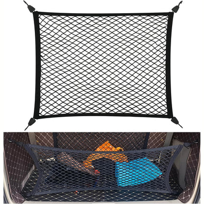 335157 - OMJMYY Rrjetë për Bagazhin e Makinës 80x60cm e Zgjerueshme deri në 200x110cm me 4 Grepa të Fiksuara