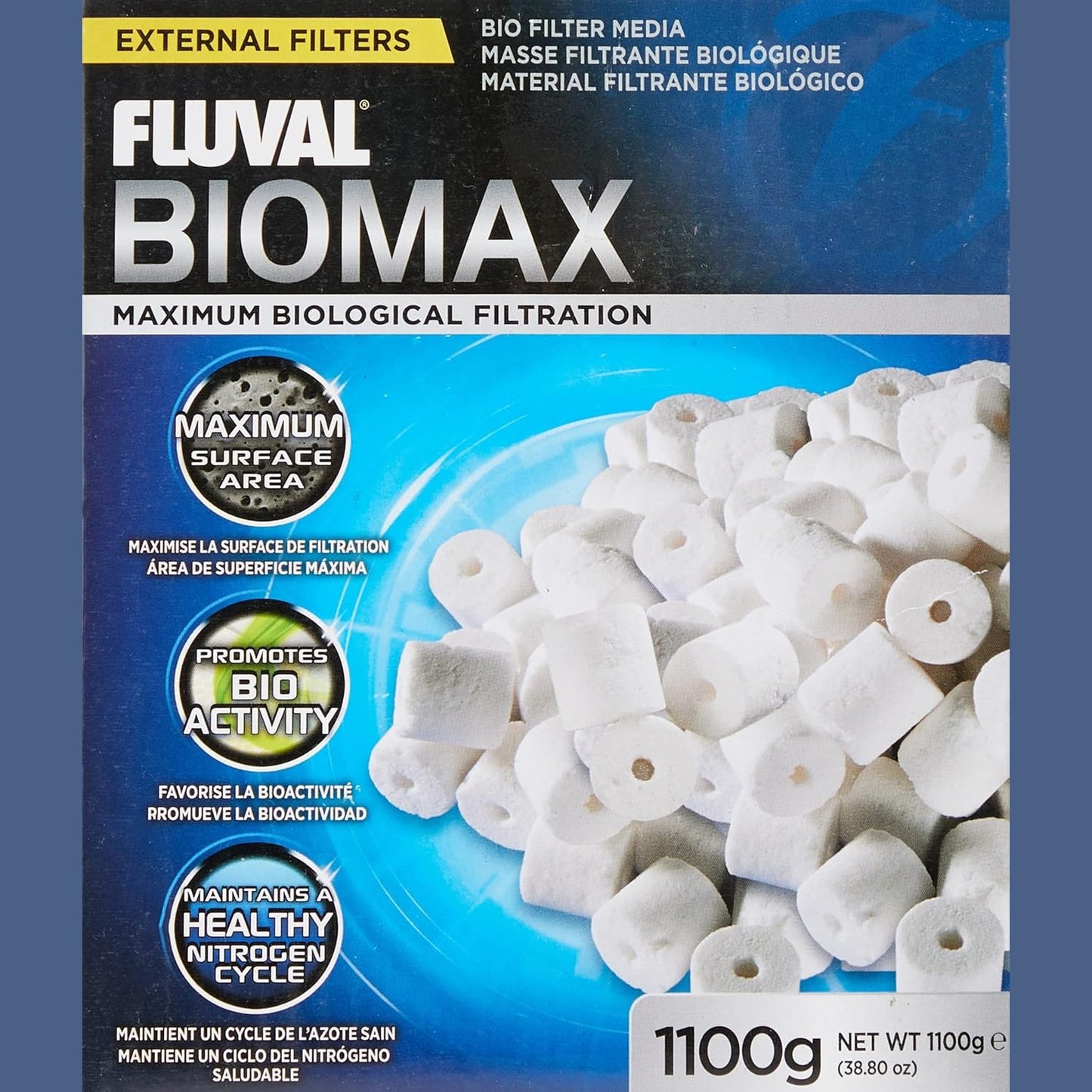 215218 - FLUVAL Fluval Biomax, bio-unaza për akuariume me ujë të ëmbël dhe të kripur, 1100g.