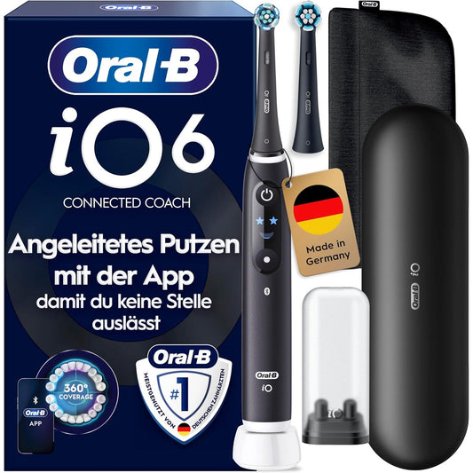 289424 - ORAL-B Furçë dhëmbësh elektrike iO Series 6, e zezë, 2D teknologji, 3 nivele intensiteti, 1.5 orë jetë baterie