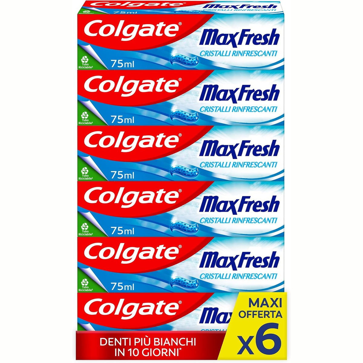 317101 - COLGATE Pastë dhëmbësh Max Fresh me kristale freskuese, 6 pako nga 75 ml