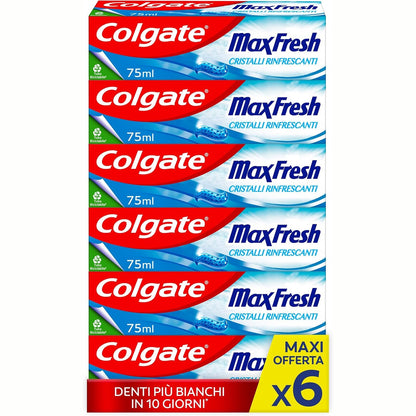 317101 - COLGATE Pastë dhëmbësh Max Fresh me kristale freskuese, 6 pako nga 75 ml