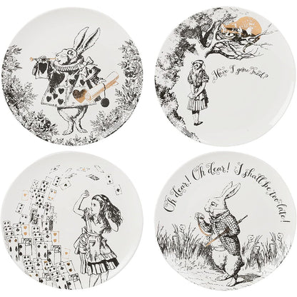 250797 - V&A Pjata Anësore Alice in Wonderland, 20.5 cm (8"), Set me 4 copë, Porcelan i Shkëlqyer