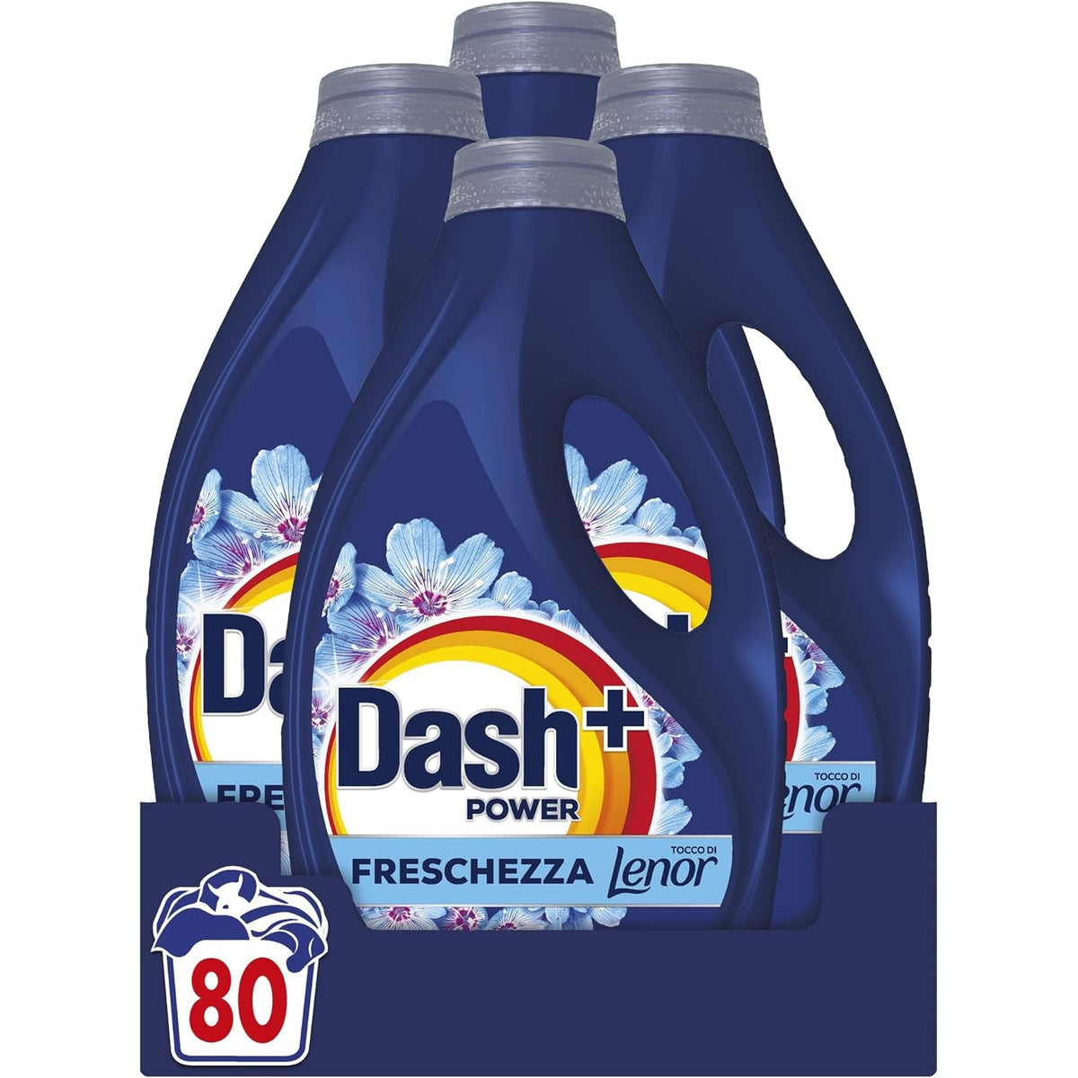 302801 - DASH Detergjent i lëngshëm për larje rrobash Power, 80 larje (4x20), Lenor Freshness, Spring Awakening, heq aromat e djersës 7-ditore