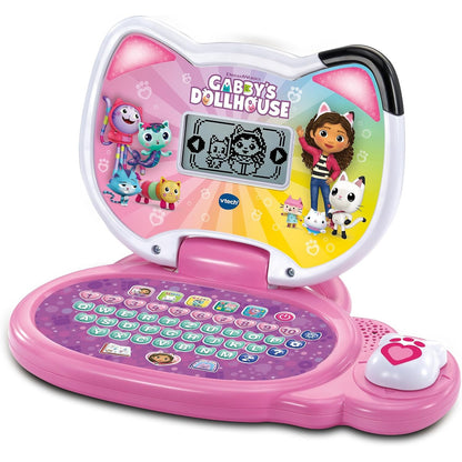 293093 - VTECH Shtëpia e Kukullave Gabby - Laptop Mësimi, Kompjuter mësimor me tastierë QWERTY, për fëmijë 3-6 vjeç