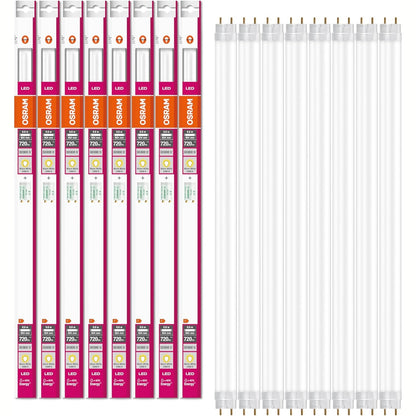 187456 - OSRAM - Tub LED Substitube Pure, Bazë G13, Gjatësi 0.6m, Ngjyra e Bardhë e Ngrohtë (2700K), Fuqi 6.6W, Zëvendësim për Tubat Fluoreshente 18W, Pako me 8 Copë