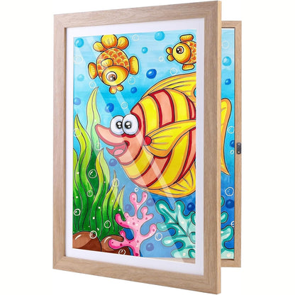 240258 - KORNIZË FOTOGRAFISH Kornizë fotografish për fëmijë, printim artistik, A3, ngjyrë druri, 1 copë