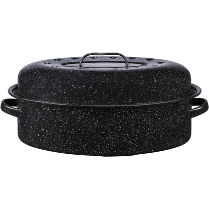 213289 - GRANITEWARE Tavë pjekjeje çeliku e smaltuar 8L - Shumë e lehtë - Madhësi e madhe, e zezë