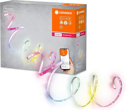 260622 - LEDVANCE Shirit ndriçues LED më i zgjuar për ambiente të brendshme, shirit LED i zgjerueshëm me ZigBee, 1.8 m, e bardhë e ngrohtë (2000K-6500K), ndryshim ngjyre RGB (16 milion ngjyra), i pajtueshëm me Alexa, SMART+ FLEX