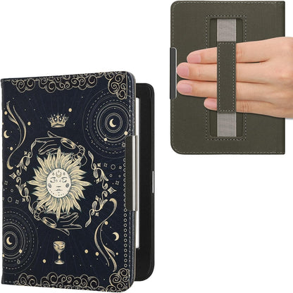 269077 - KWMOBILE Mbështjellëse për Kobo Clara BW, Magnetike me Palosje, Lëkurë Artificiale me Rrip, Blu e Errët-E Verdhe-E Zezë