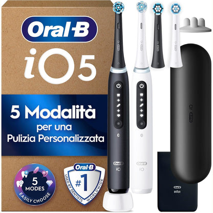297838 - ORAL-B Furça dhëmbësh elektrike iO 5N, e zezë dhe e bardhë, pako me 2 copë